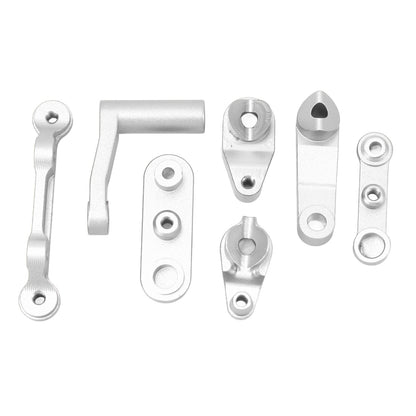 RC Steering Assembly Aluminum Alloy Upgrade Part RC Steering Bellcrank Set for LOSI Baja Rey Rock Rey 1/10 RC Cars Silver